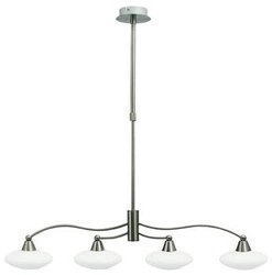 Závěsná lampa Elisa 4x40W G9 satén-nikl+bílé sklo