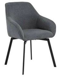 Čalouněná jídelní židle Clara Actona šedá s područkami na kovových nohách