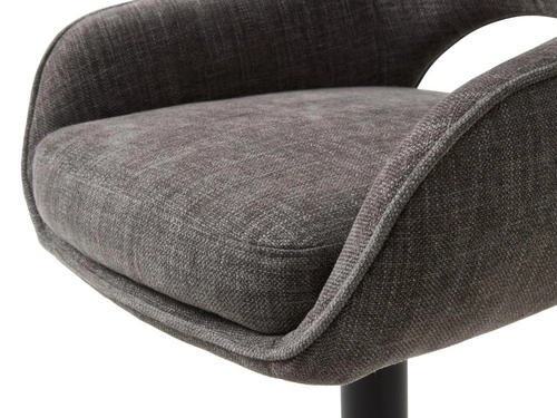 Barová židle Cowley šedá čalouněná s opěrkou, výškově nastavitelná do kuchyně