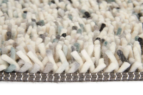 Vlněný shaggy koberec do obýváku Shaggy Pop Art III 160x230 moderní krémový Carpets&More