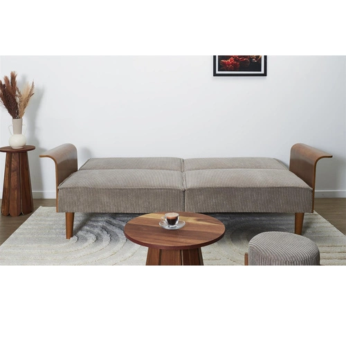 Rozkládací pohovka Scott šedá manšestrová 3místná s polohovatelným opěradlem do obýváku Intesi