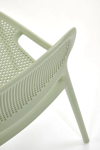 Jídelní a zahradní židle Lynette mátová z plastu, snadno čistitelná, stohovatelná