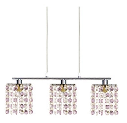 Skleněné závěsné svítidlo Classic fialové 3 světla nad stůl do obýváku a jídelny