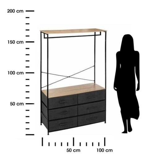 Stojanový věšák s skříňkou a zásuvkami Tissa černý moderní do předsíně 5five