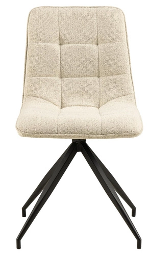 Čalouněná jídelní židle Capone Monza béžová, moderní, na černých nohách Actona