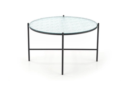 Kulatý skleněný konferenční stolek Anabel moderní loftový průhledný do obýváku Intesi 70 cm