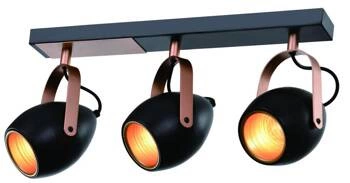 Stropní svítidlo Anica černozlaté 3bodové nastavitelné do obýváku a nad stůl