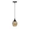Závěsná lampa Aspa černá 1x40W E27 stínítko hnědé