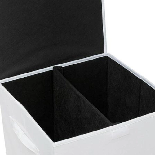 Skládací dvoukomorový koš na prádlo do koupelny Colorama 74 l bílý z MDF a textilu 5five