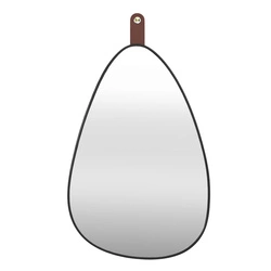 Nerovné zrcadlo Chigago černé s držákem na zeď do předsíně nebo ložnice