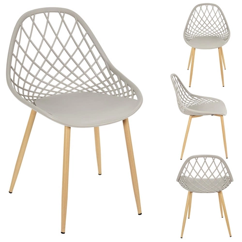 Jídelní židle Malaga Intesi šedá z plastu v ratanovém vzhledu, snadné čištění