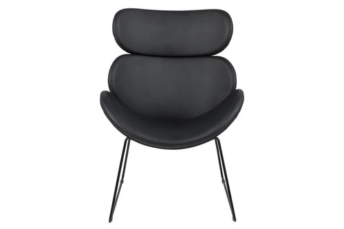 Relaxační křeslo Cazar černé ekokůže na lyžinách loftové do obýváku Actona