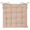 Prošívaný bavlněný sedák na židli Atmosphera 38x38 béžový s vázáním do jídelny
