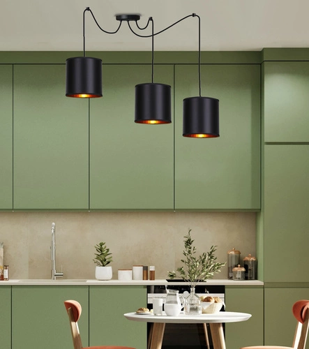 Závěsné svítidlo Candida černé kovové 3bodové nastavitelné do obýváku a jídelny