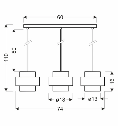 Závěsné svítidlo Spiega černozlaté 3x glamour nad jídelní stůl do obýváku s nastavitelnou výškou