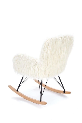 Houpací křeslo Natsu krémové do obýváku moderní boucle relaxační Intesi