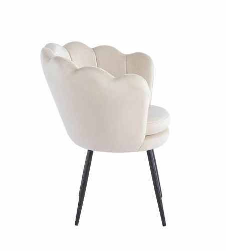 Čalouněná židle mušle Fiona VIC sametová béžová s područkami do obýváku glamour Intesi