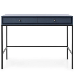 Moderní toaletní stolek Evora modrý se zásuvkami do ložnice glamour 104 cm Intesi