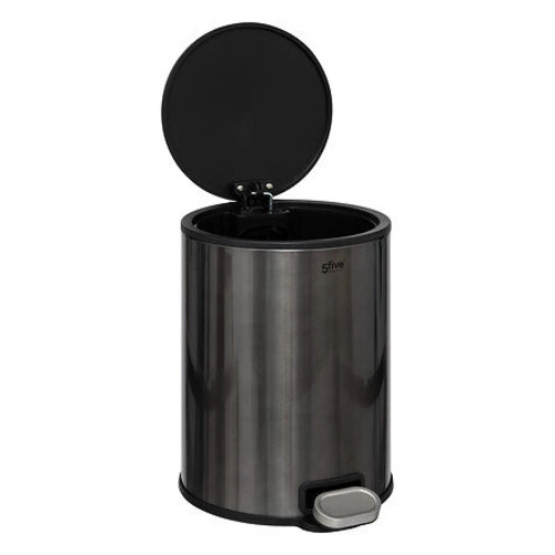 Koš na odpadky Delta 6 l černý ocelový s tichým zavíráním do koupelny nebo kanceláře 5five