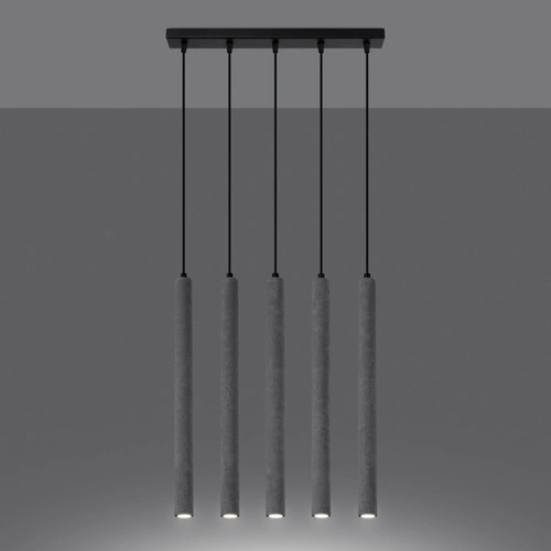 Moderní betonové závěsné svítidlo Pastelo 5L šedé do obýváku, jídelny nebo kuchyně