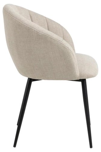 Čalouněná jídelní židle Daniella béžová Actona s područkami na černých nohách