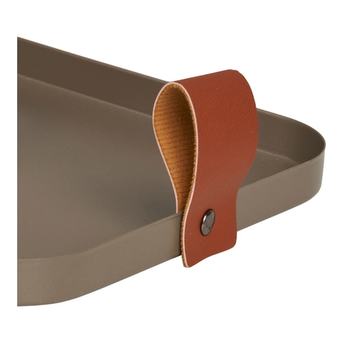 House Nordic sada 2 obdélníkových hnědých dekorativních ocelových táců