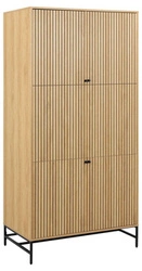 Moderní šatní skříň Albany s drážkovanými dvířky dub přírodní do ložnice nebo šatny