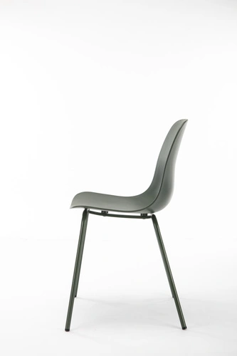 Jídelní židle Whitby olivová moderní z plastu na kovových nohách