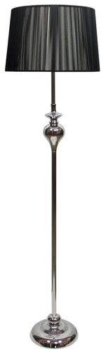 Stojací lampa do obýváku Gillenia černá glamour s látkovým stínidlem 135 cm