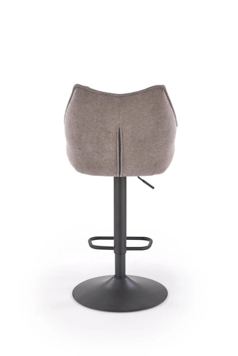 Barová židle Fraser loftová čalouněná s opěrkou otočná výškově nastavitelná do kuchyně šedá Intesi