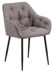 Čalouněná židle Brooke světle šedá s područkami do jídelny a obýváku moderní