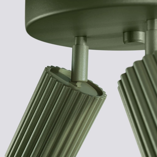 Stropní svítidlo KARBON 3P olivově zelené moderní do obýváku a ložnice hliník