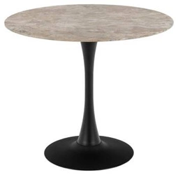 Jídelní kulatý stůl Malta Aberta 90 cm hnědá lesklá keramika na jedné noze industriální Actona