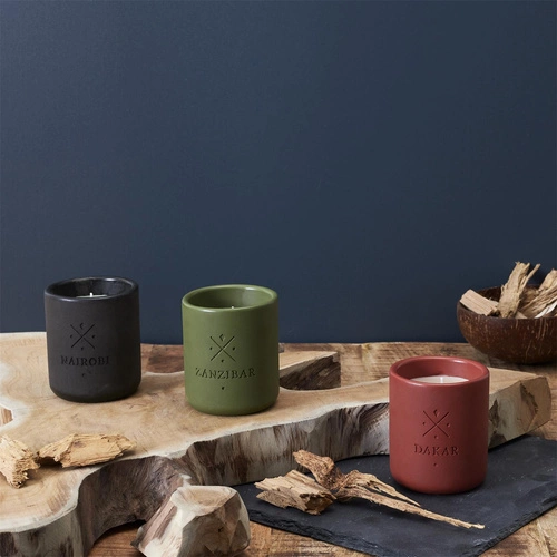 Vonná svíčka Intesi Earth Dakar terakota moderní kulatá do obývacího pokoje 10 cm