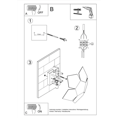 Moderní nástěnné svítidlo Penta Sollux černé kovové do obývacího pokoje a ložnice 30 cm