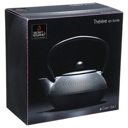 Litinová čajová konvice Marin černá 600 ml s nerezovým sítkem 5five simply smart