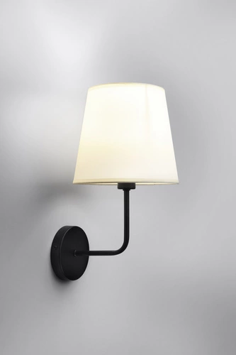 Nástěnné svítidlo Pasteri matně černé 1x40W E14 stínidlo béžové barvy