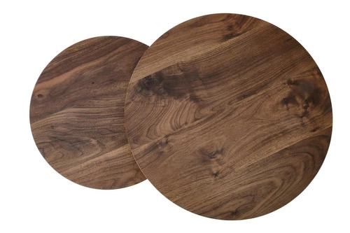 Sada 2 kulatých konferenčních stolků Tabarka ořech loft do obýváku Intesi