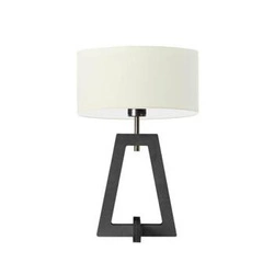 Noční lampička Clio moderní s ecru stínidlem a dřevěnou základnou glamour do ložnice