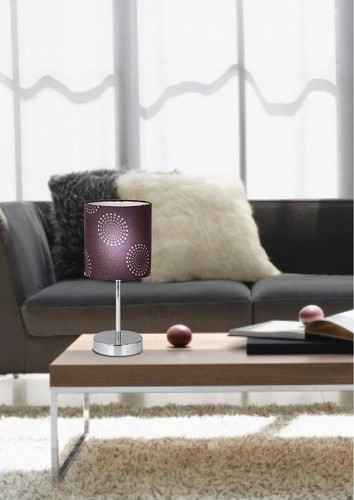 Moderní stolní lampa Emily hnědá s textilním stínidlem do ložnice a obýváku CANDELLUX