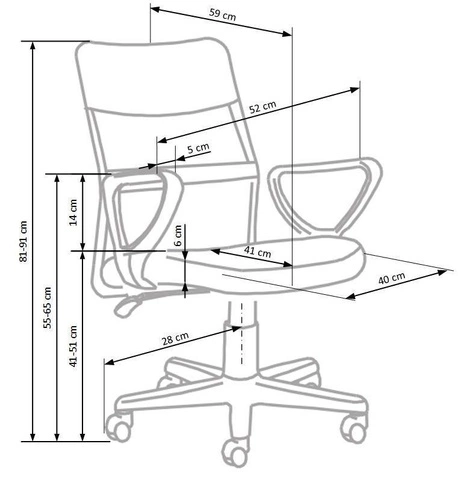Ergonomická kancelářská židle Canaria tyrkysová otočná k psacímu stolu pro mládež s područkami