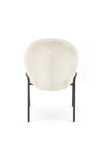 Čalouněná jídelní židle Salome krémová moderní skandinávský styl s černými nohami Intesi