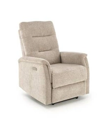 Relaxační křeslo Tiala béžové rozkládací do obýváku s podnožkou a USB moderní