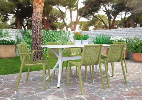 Jídelní stůl Vela bílý moderní z tvrzeného skla 120x80 cm do obýváku a kuchyně