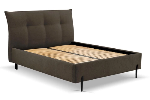 Čalouněná postel Biscuit 140x200 hnědá s úložným prostorem skandinávská do ložnice