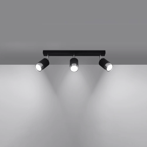Stropní svítidlo NERO 3 černý chrom moderní loft do obýváku kuchyně ložnice