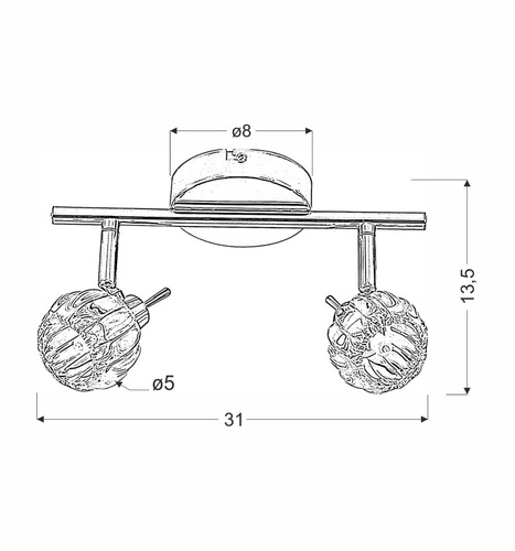 Stropní svítidlo Bombola chromované 2x nastavitelná do obýváku a ložnice CANDELLUX