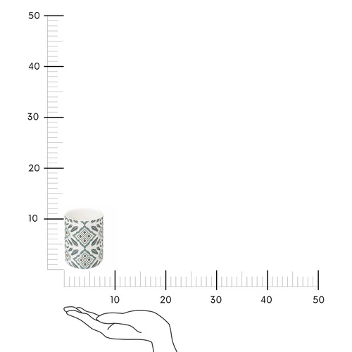 Bílý moderní kelímek na zubní kartáčky z dolomitu do koupelny 5five