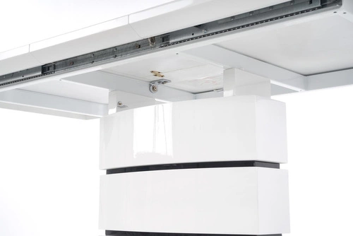 Rozkládací jídelní stůl Benno bílý glamour 160-200 cm moderní MDF kov Intesi