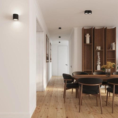 Moderní černý kulatý stropní svítidlo AURA 1 do obýváku a kuchyně minimalistické 10 cm